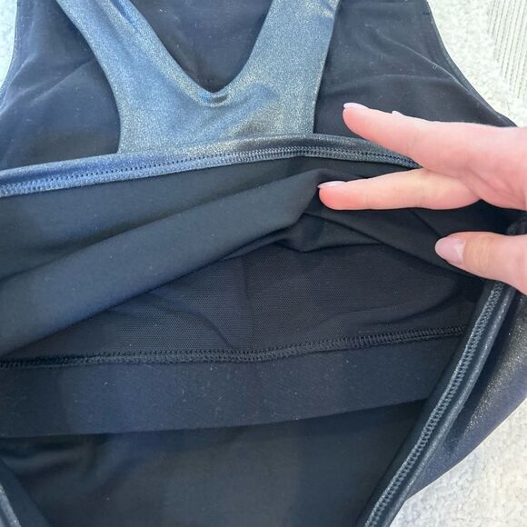 NEW Athleta Conscious High Neck Crop Bra Top-Shine Black - Picture 5 of 6